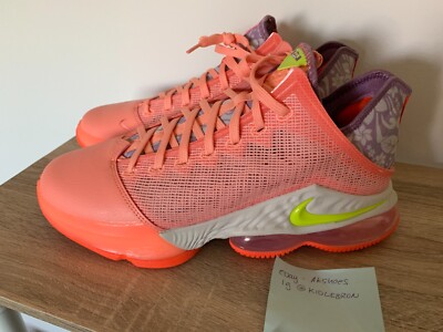 NEW Nike LeBron 19 Low Aloha Crimson Bliss Pebbles IV XIX DQ8344-600 10.5