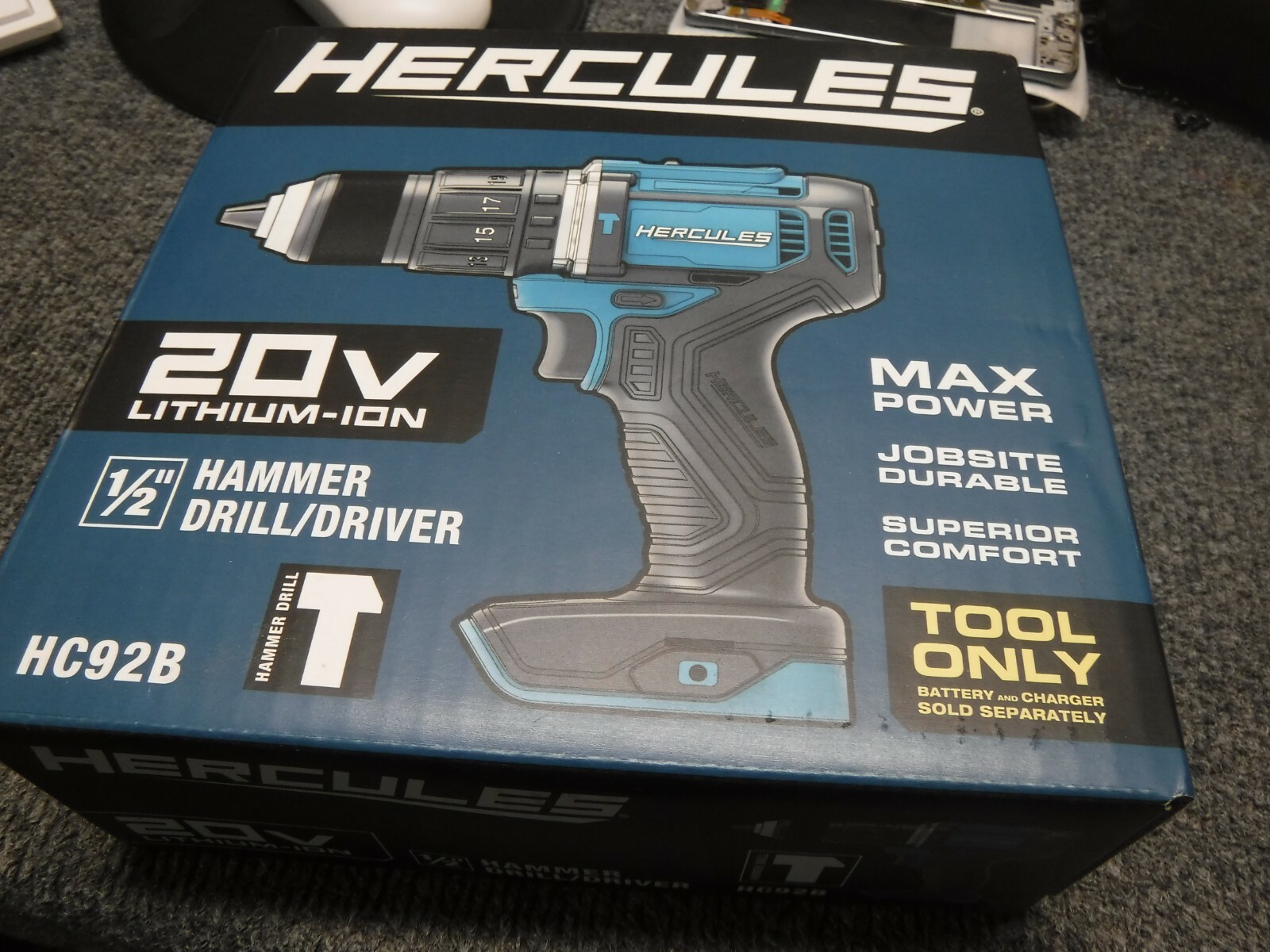 56533 *new* Hercules 20v Cordless Compact Hammer Drill