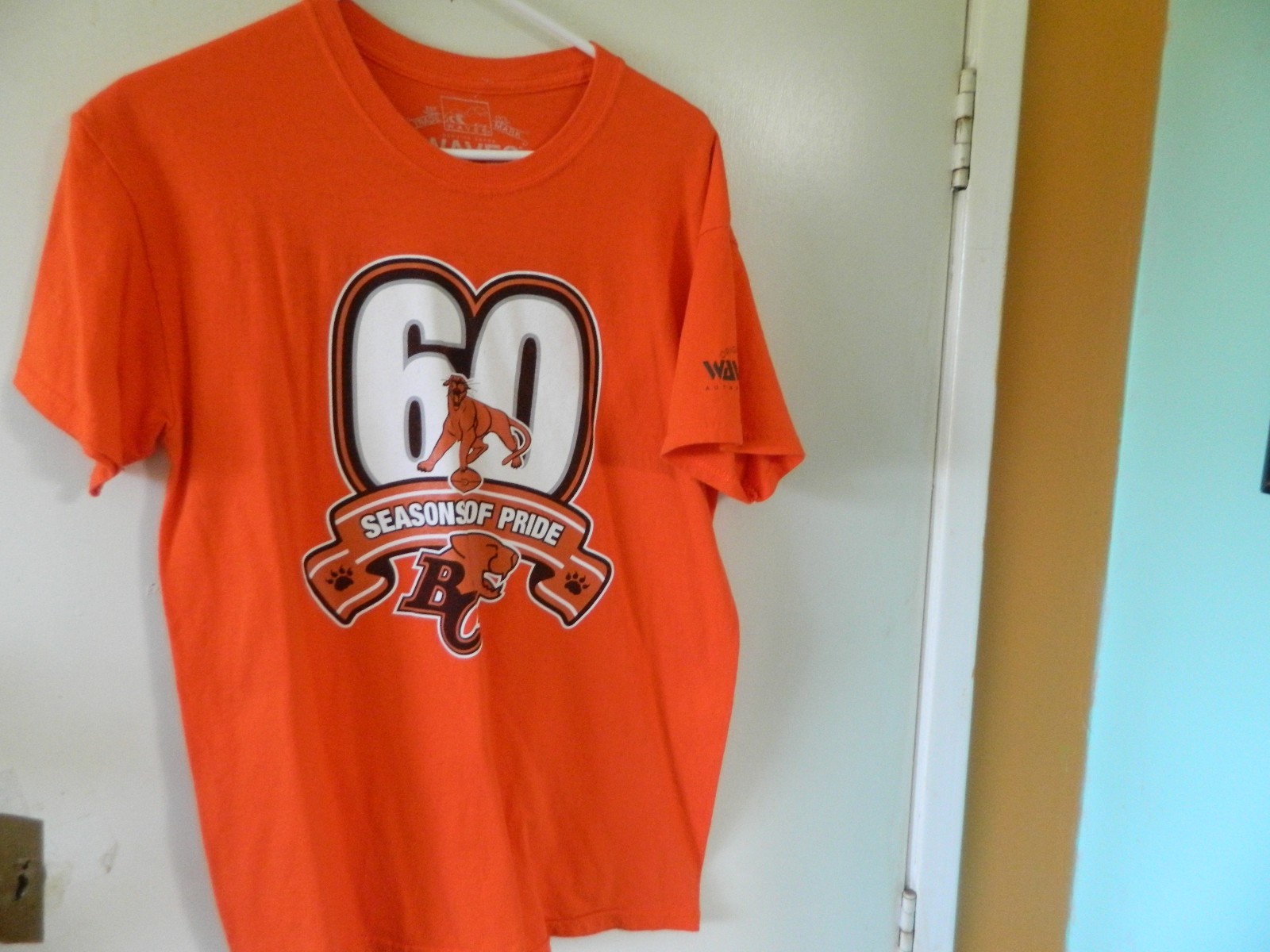 BC Lions t-shirt 60TH season in CFL size M/M Staff on back