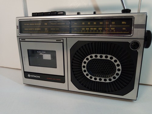 Vtg Rare HITACHI TRK 5600 GW FM/MW Radio Cassette Boombox Original JAPAN 1970s