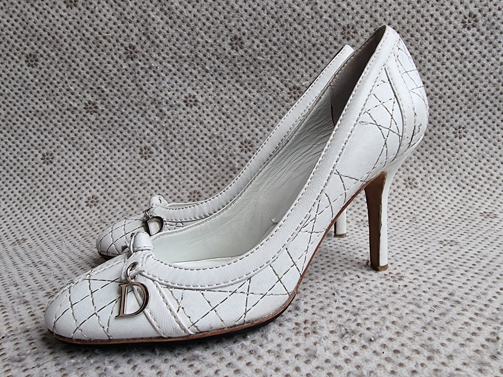Christian Dior ホワイト レザーブーツ36 Christian Dior ホワイト レザーブーツ36