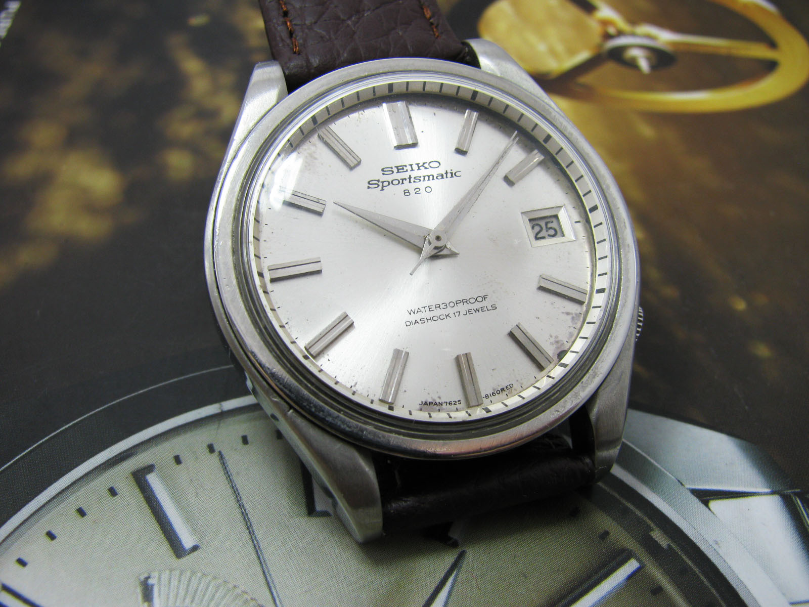Vintage JAPAN SEIKO SPORTSMATIC CALENDAR 820 7625-8130 17Jewels Automatic.