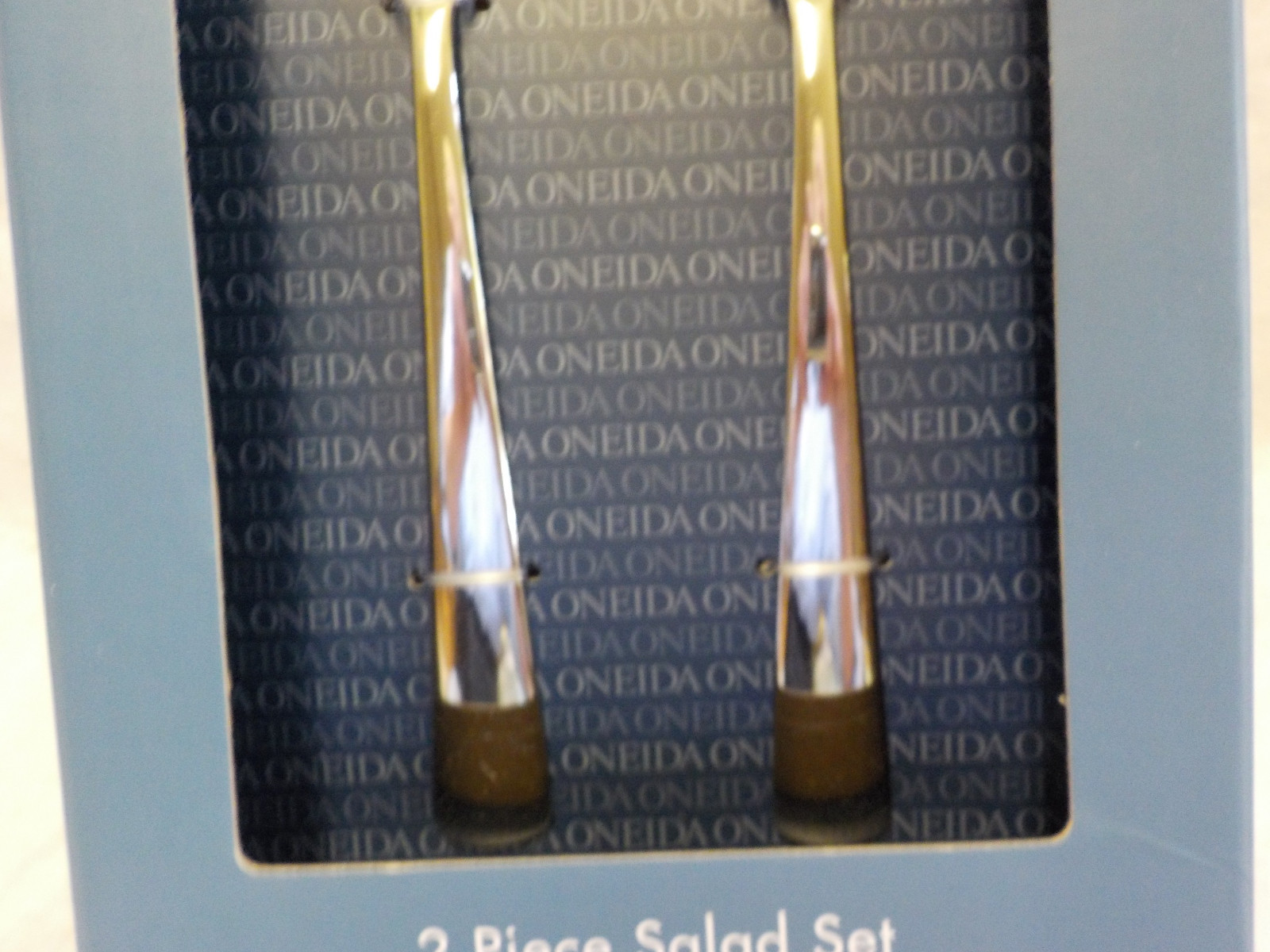 Oneida 2 Piece Salad Set NOCHA Pattern NIB 18% Chrome Dishwasher Safe No Polish