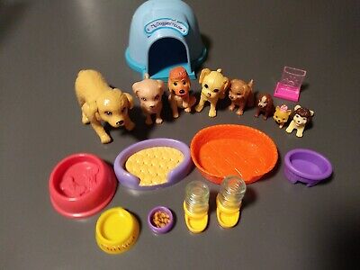 Barbie & others Pets Lot Dogs And Puppies With Accessories - 17 Pieces