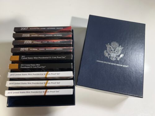 2007-2015 Presidential Proof Dollar Sets - US Mint BOXES w/ COA