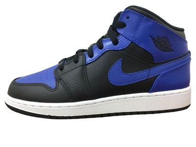 

Jordan 1 Mid Hyper Royal Black/Hyper Royal-White (554725 077)
