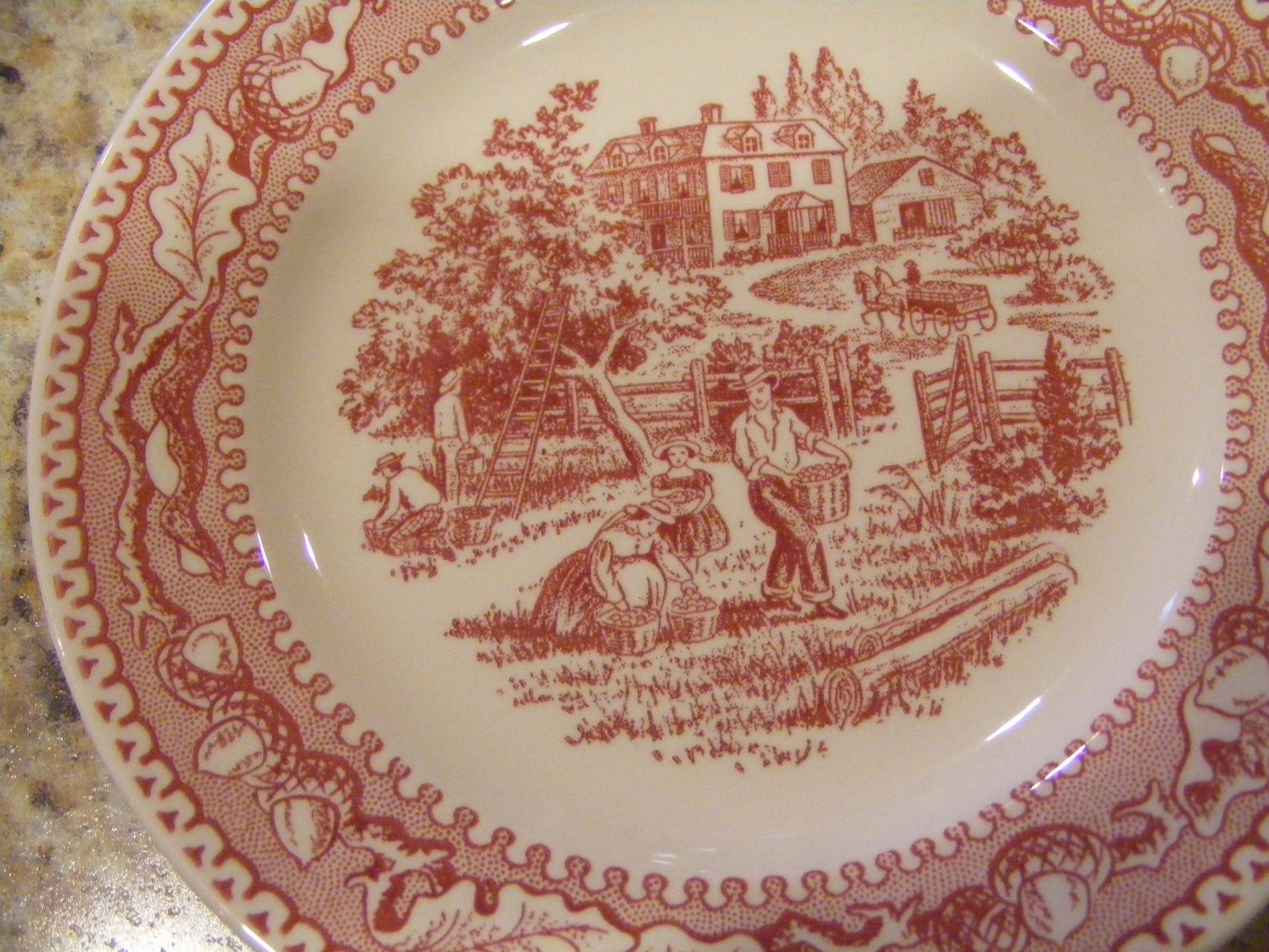 Royal Ironstone China Memory Lane 6 3/8” Bread & Butter Plate 1965 Red Transfer