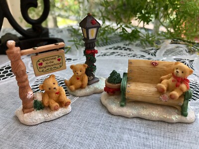 CHERISHED TEDDIES - MINI FIGURINES - SET OF 3 CHRISTMAS MINIATURE FIGURINES