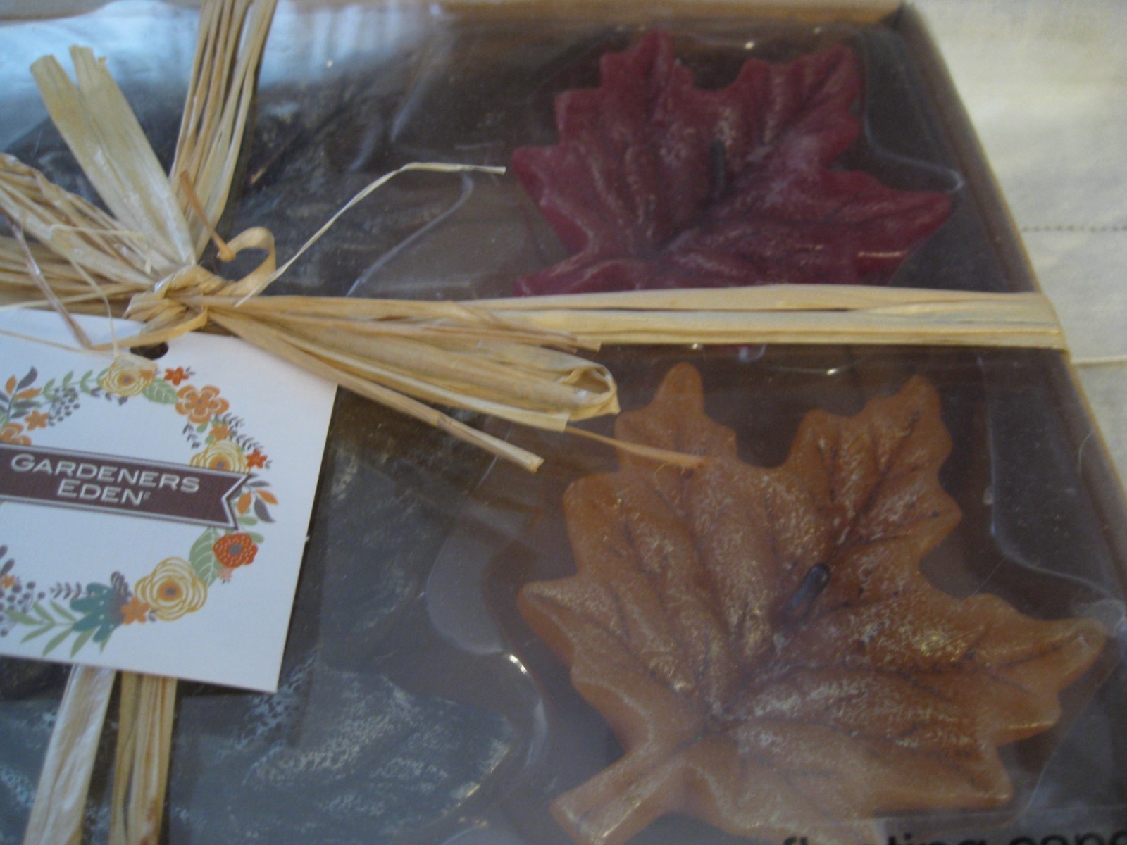 Set 6 Harvest-Fall-Leaves-Autumn-Multi-Color-Floating-Thanksgiving-Candles EC