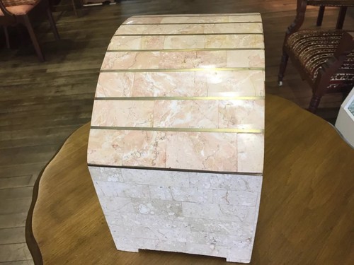 Large Trinket Box Tessellated Stone Treasure Chest Casa Bique Brass Inlay