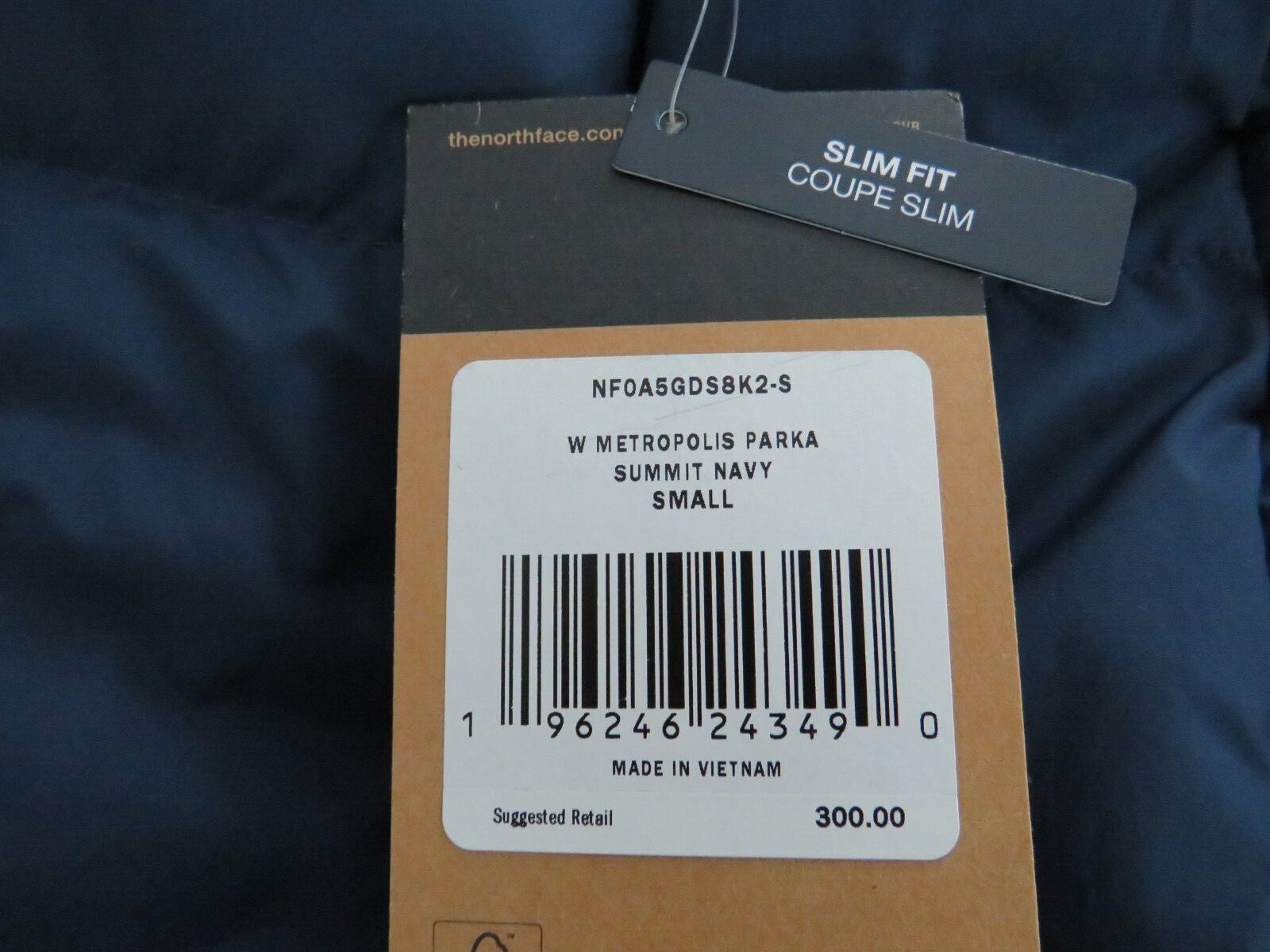Pre-owned The North Face Womens  Metropolis Parka Long Down Warm Jacket - Summit Navy In Summit Navy Blue / Asphalt Grey Logo