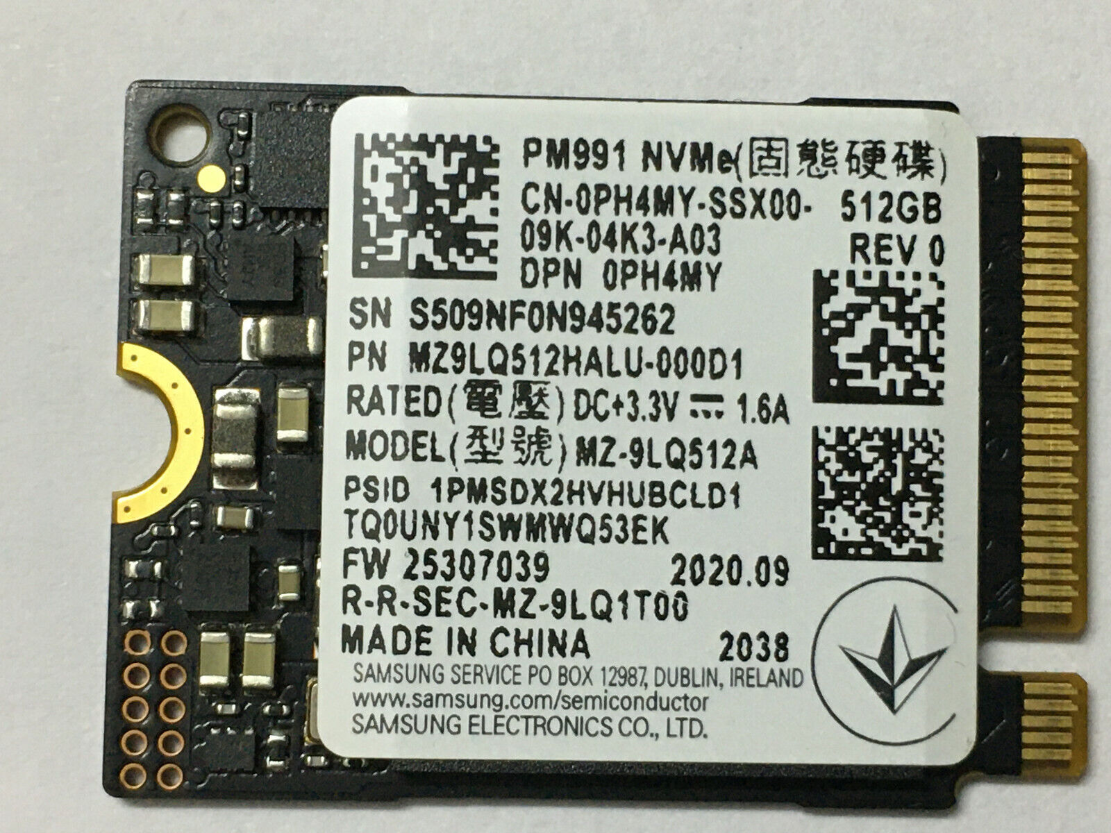 ②-L711-SAMSUNG NVMe 512GB SSD 2点 Lenovo Samsung - 512GB - M.2 2280 NVMe SSD - 6GB/s