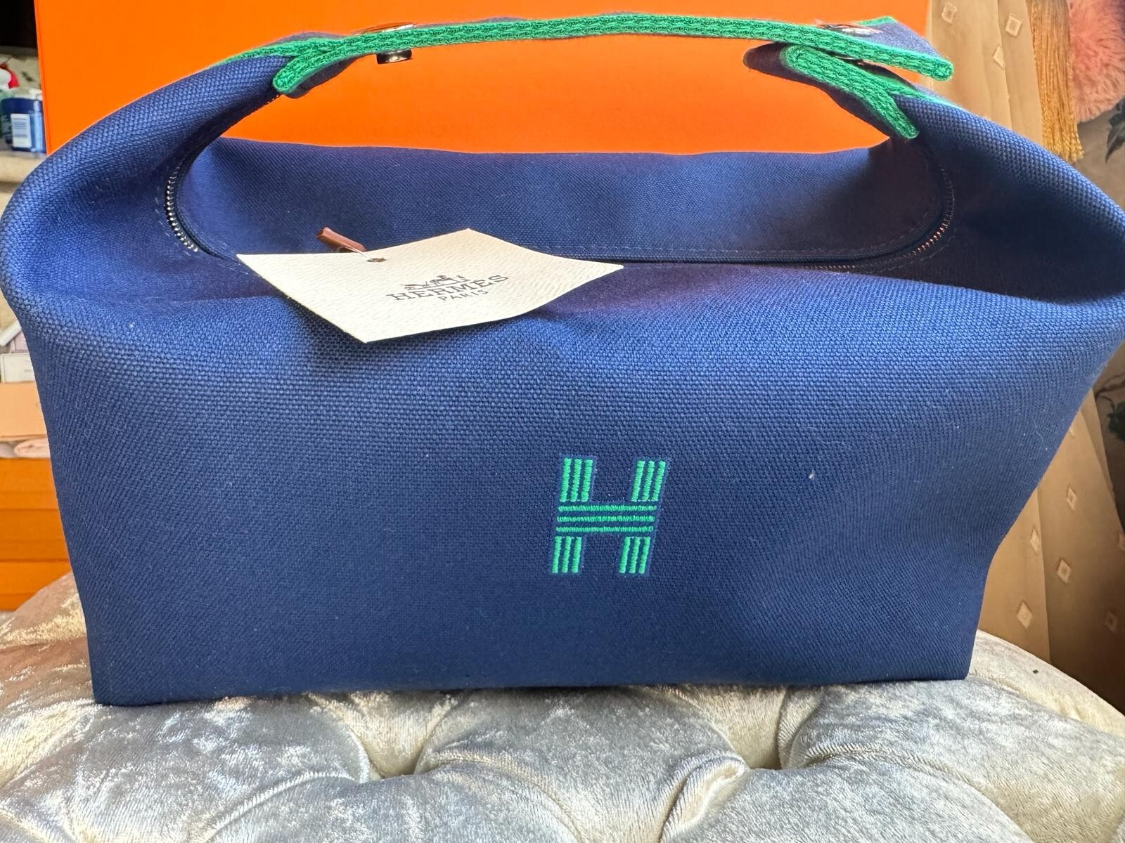 HERMES エルメス ポーチ Bride-a-Brac Cabriole GM ブルー エルメス Blue Bride-A-Brac Large Travel Case（Hermes ポーチ