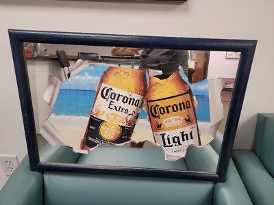 CORONA EXTRA BEER BEACH MIRROR SIGN 26x18