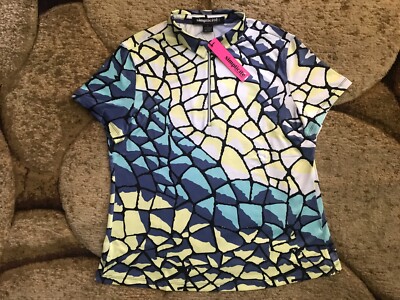 Jamie Sadock Simplicite S/S 1/4 Zip Golf Top Womens Size Large Multicolor NWT