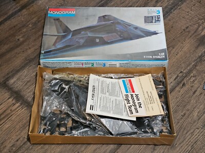 New Vintage Monogram 1/48 F-117A Nighthawk 'Stealth' #5834 COMPLETE 1991!