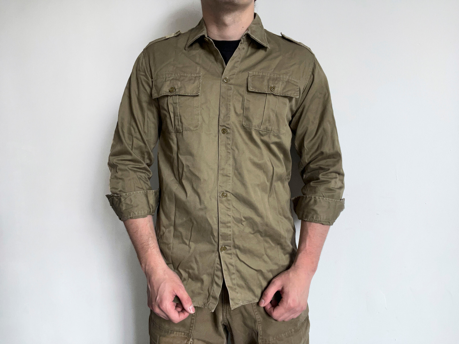 40s WW2 Vintage British French Army Military Khaki Beige