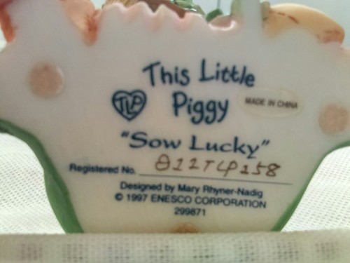 Vintage Enesco This Little Pig Sow Happy collectible Pig