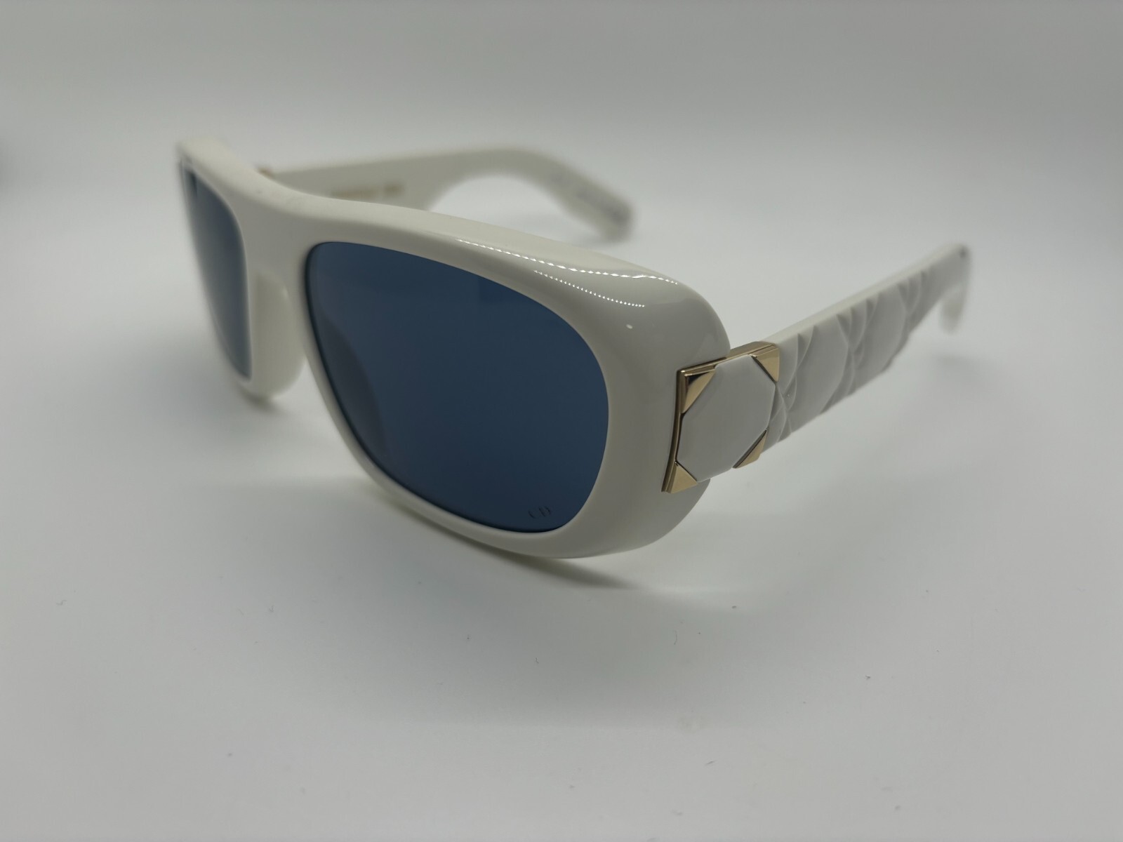 Pre-owned Dior Lady 95.22 S1i Ivory White Sunglasses 59-18-120mm Comes W/ Full Set In Blue