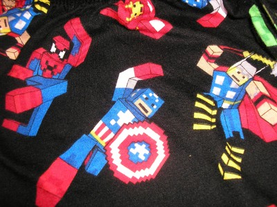 Marvel Comics 'Minecraft' Mens Lounge/Sleep Pant  Ironman Hulk Captain America