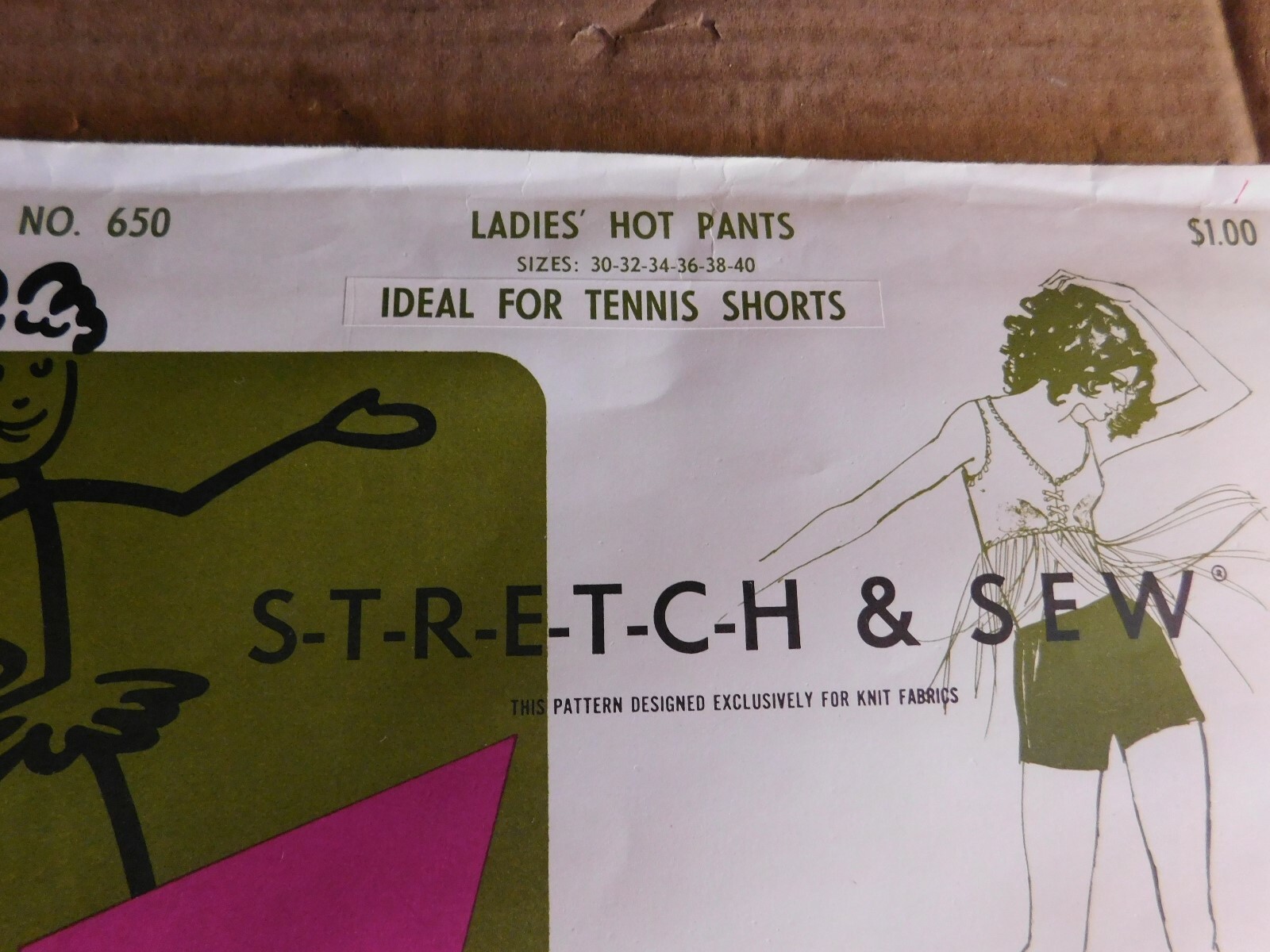 LOT OF 3 VINTAGE STRETCH & SEW PATTERNS HOT PANTS/TENNIS SHORTS,LADIES SKIRTS,