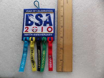 BSA 100th Anniversary Ribbon Patch Zipper Pull Boy Scout Jamboree 