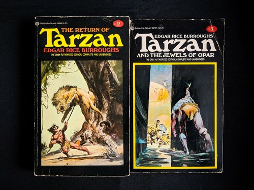 Lot Of 6 Edgar Burroughs Books - Tarzan Return Empire Jewels Jungle Invincible