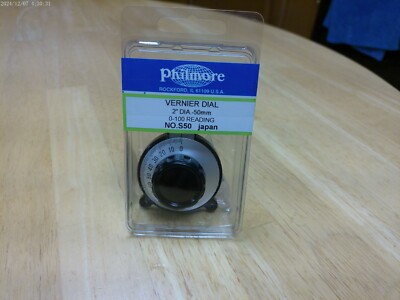 S50 PHILMORE  2'' VERNIER DIAL 0 TO 100 CALIBRATED 8:1 RATIO FITS 1/4'' POTS,NEW