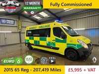 2015 65 Reg Renault Master 2.3DCI LM35 125BHP Ex-Ambulance + VAT