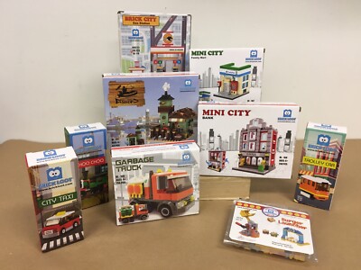 Brick Loot Lot Lego Compatible City Bait Tackle Mart Gas Station Bank Vehicles