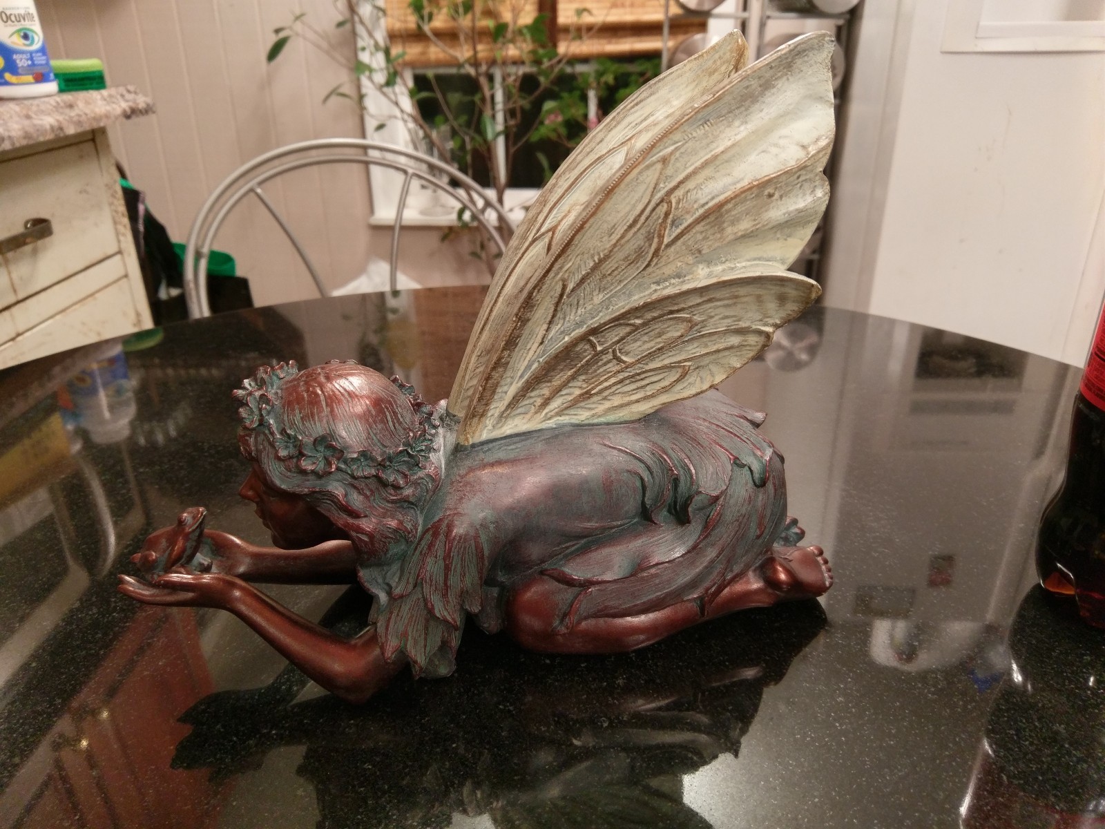 Gorgeous Bronze Look Deck, Desk or Shelf Fairy.Nice!!