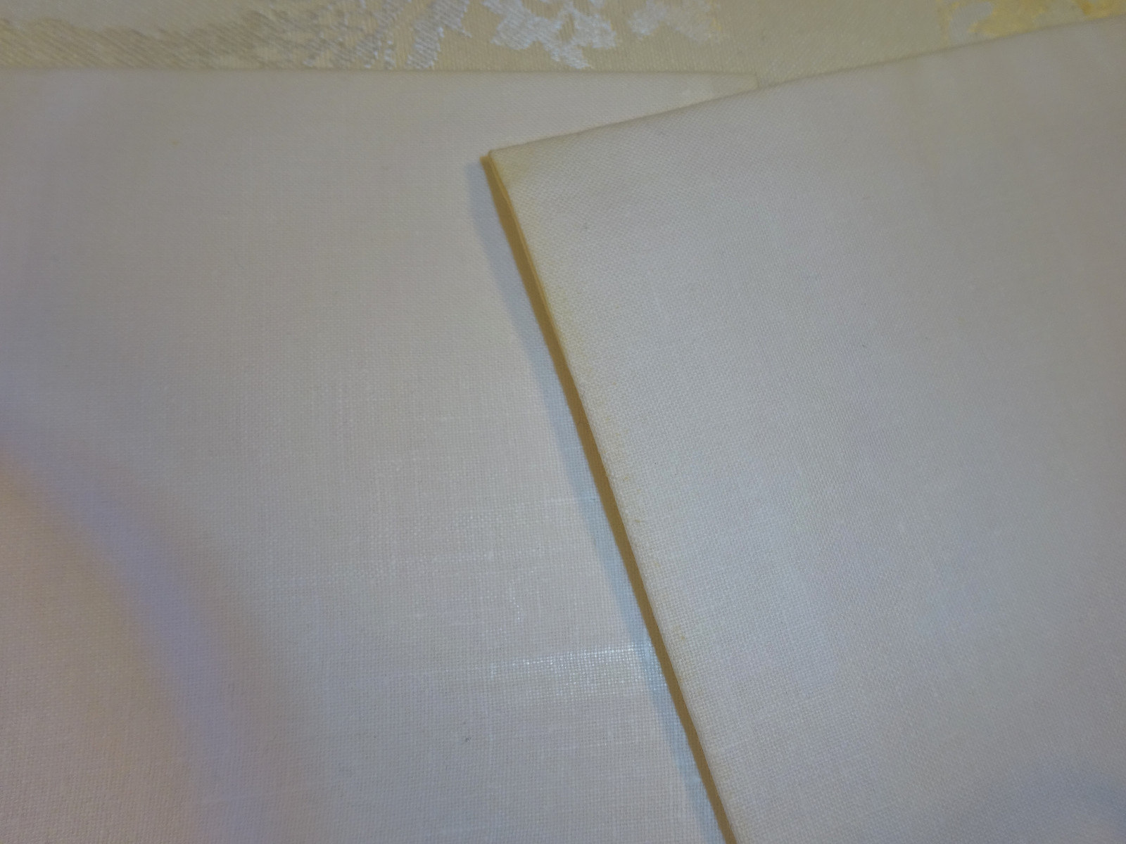 Vintage Cutwork Napkins Christmas Bells White Cotton Set of 2 Unused Embroidered