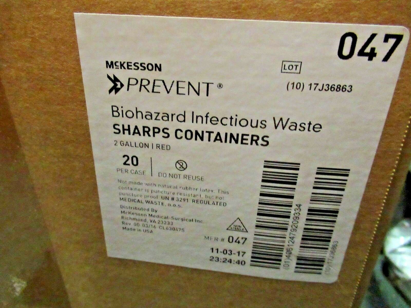 (LOT OF 10) 2 Gallon McKesson Needle Disposal Container Lid tattoo Sharps