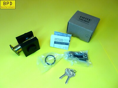 Square Single Cylinder Deadbolt Flat Black EMTEK 8469US19