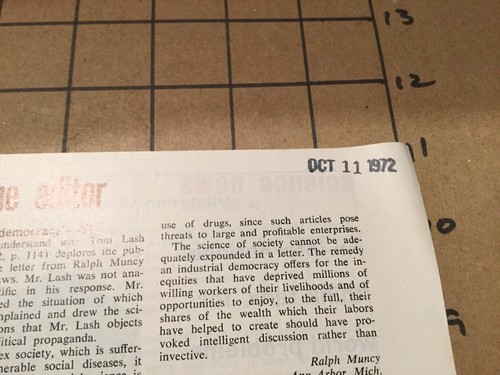 HIGH GRADE Unused: science news - oct 7, 1972 - 16pgs