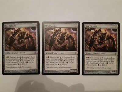 MTG. HEX PARASITE x3. NEW PHYREXIA. RARE. NM. MAGIC THE GATHERING