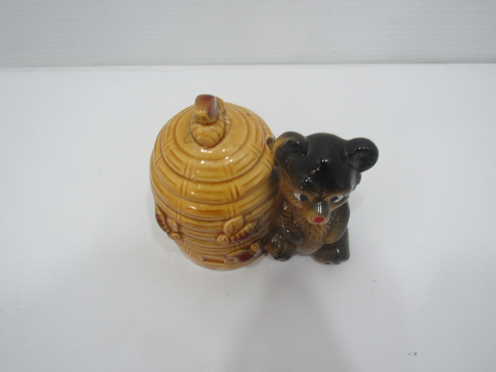 Vintage Ceramic Honey Pot with Bear, Missing Dipper, Made in Japan