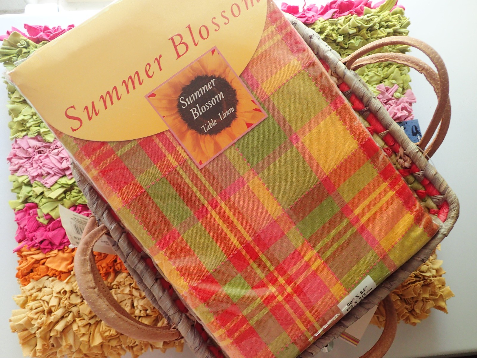 NEW BeautifulColor  Matching Set of Baskets, Rag Rug, Table Cover & Dish Clothes