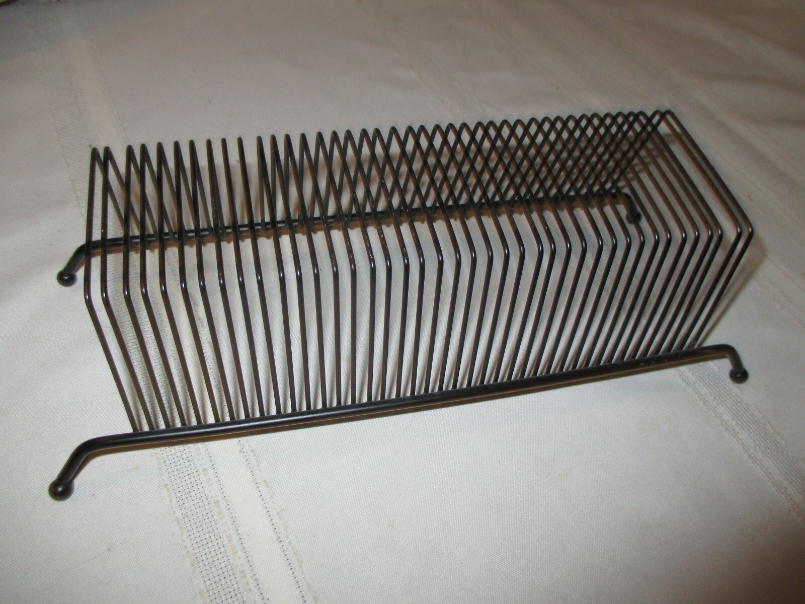 Vintage 40 Slot 45 rpm LP ALBUM Record Holder Rack Stand Black Metal