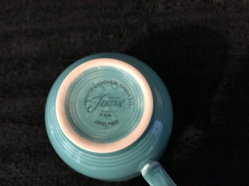Mint Fiesta Ware Aqua Flat Tea Cup Coffee Mugs and Saucers