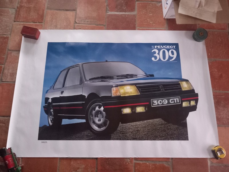 Affiche Originale Peugeot 309 Gti 78x117 Cm