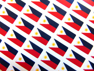 Pack of 64 Small Mini 20x12mm Philippines Filipino Flag Stickers, Sticky Labels
