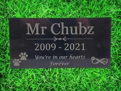 6x12 Granite pet memorial grave head stone marker cat dog chicken rabbit gift t1