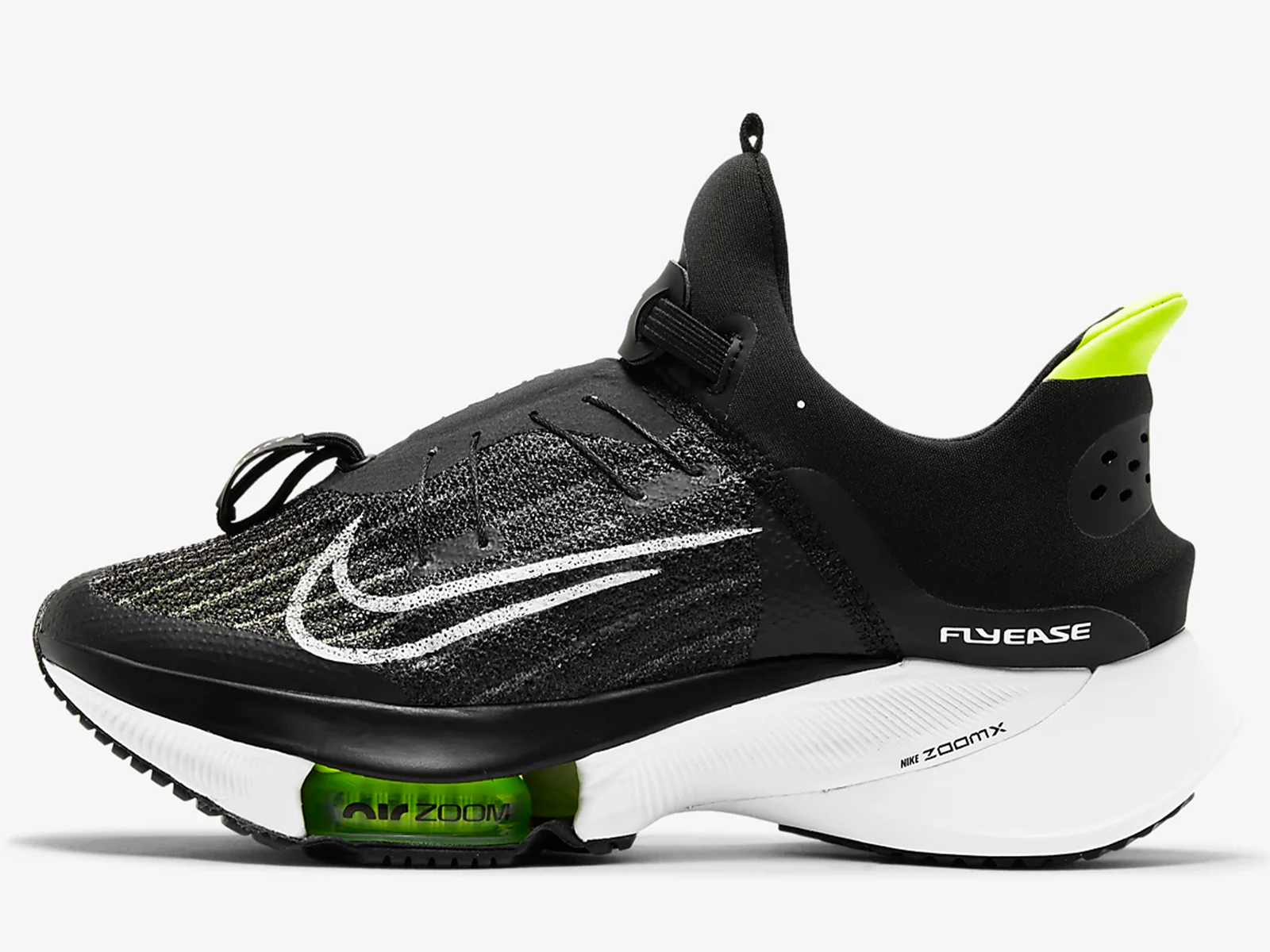 

Женские кроссовки Nike Air Zoom Tempo NEXT% Flyknit Flyease Black White Volt CZ2853-001, Черный, Nike Air Zoom Tempo