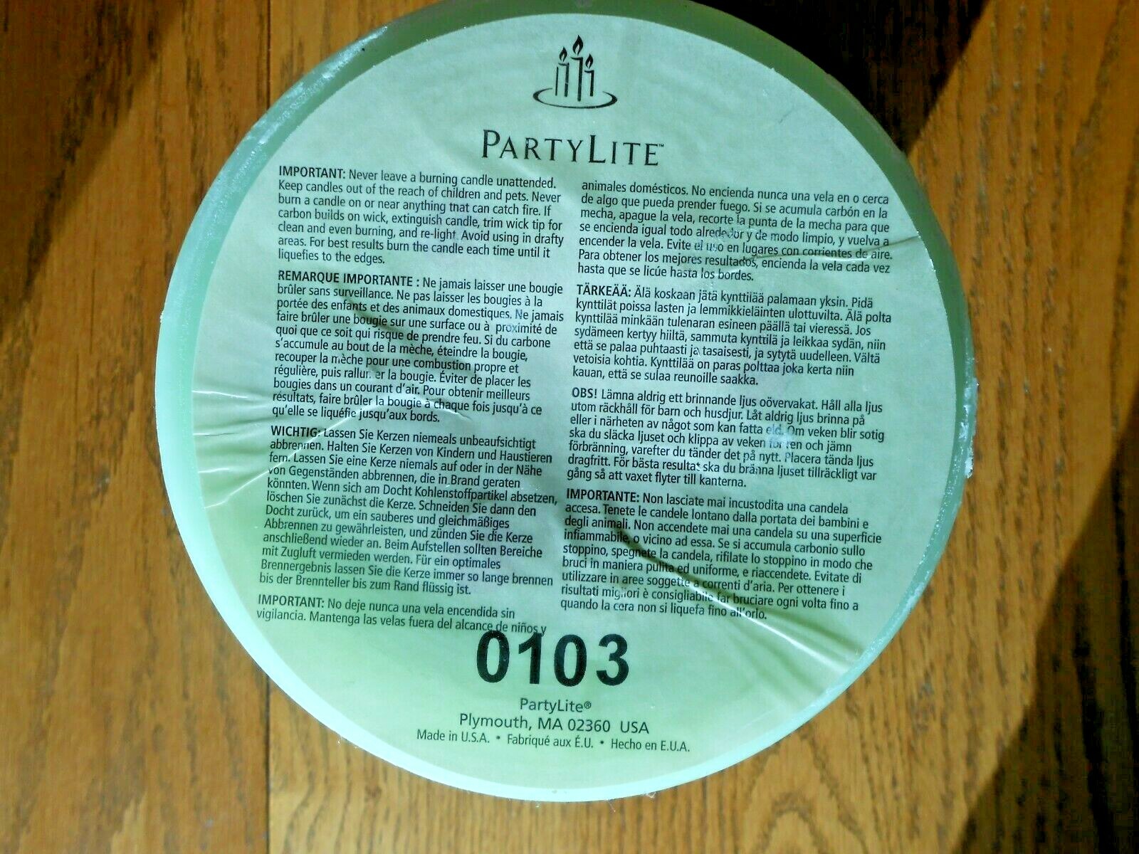 PARTYLITE 3 WICK CANDLE HONEYDEW LIGHT GREEN RETIRED NO BOX 6 x 8