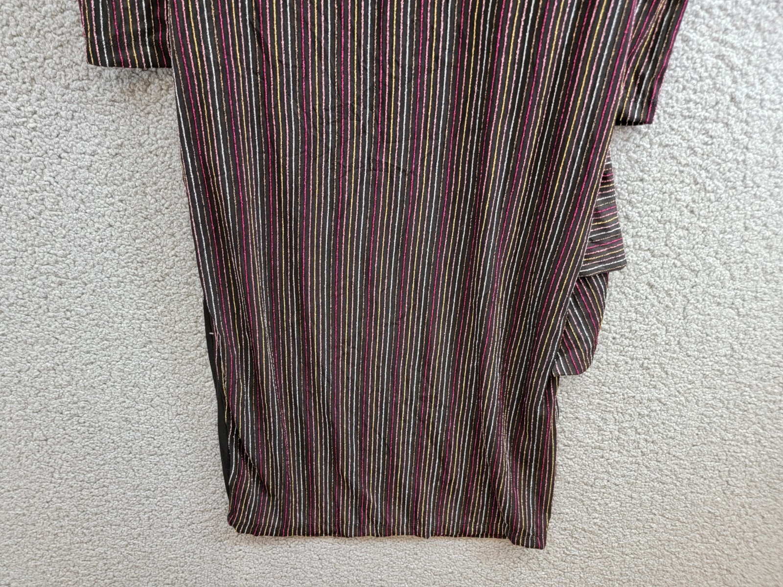 French Connection Paula Keyhole Midi Dress Women's S Blackout Multi Round Neck - Picture 12 of 16