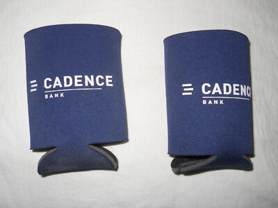 NEW ~ Set of 2 Blue Koozies (Cadence Bank) by Custom Crest.