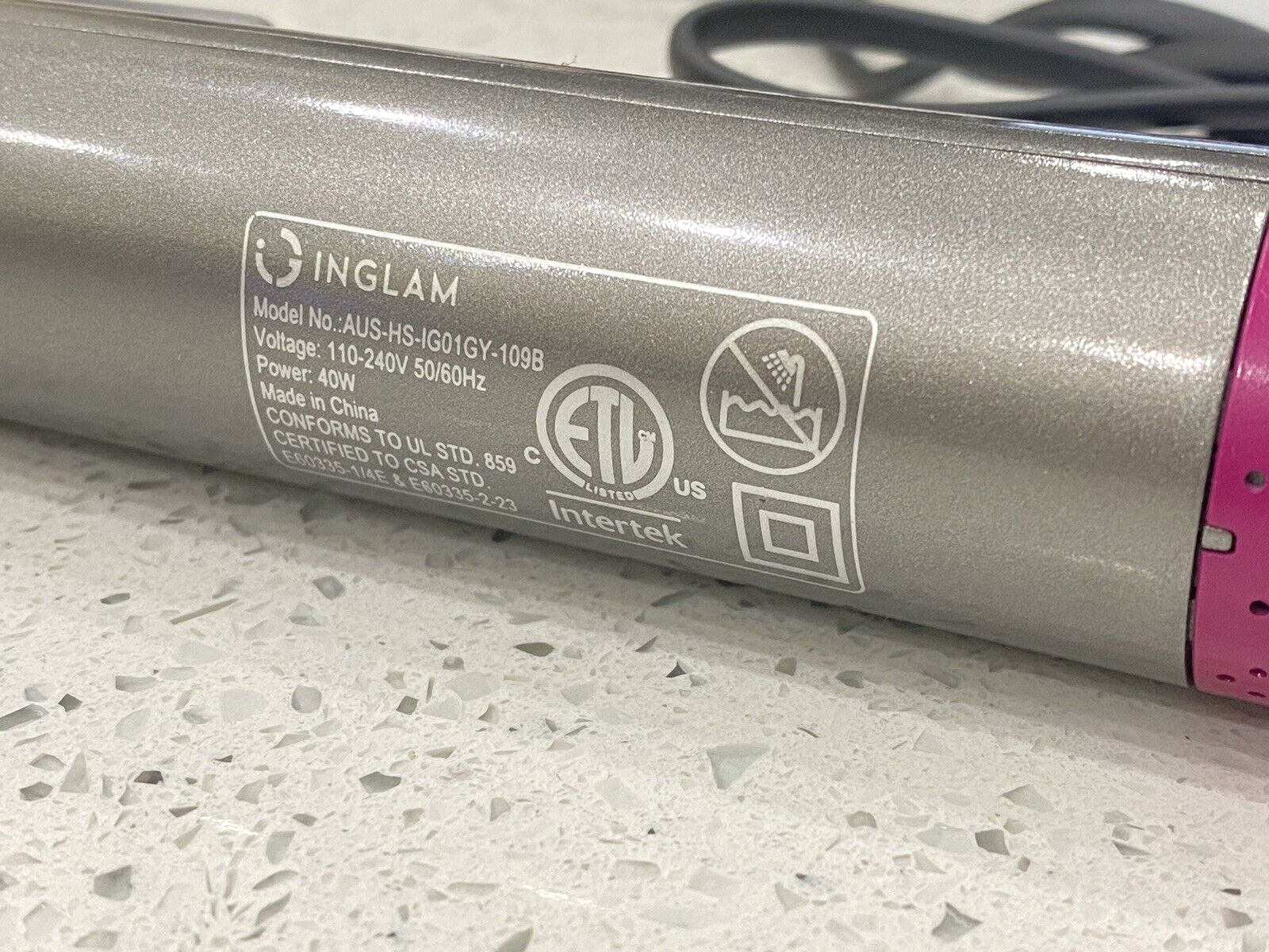 IG INGLAM 360° Airflow Styler Hair Straightener with Cooling Fan AUS-HS-IG01GY