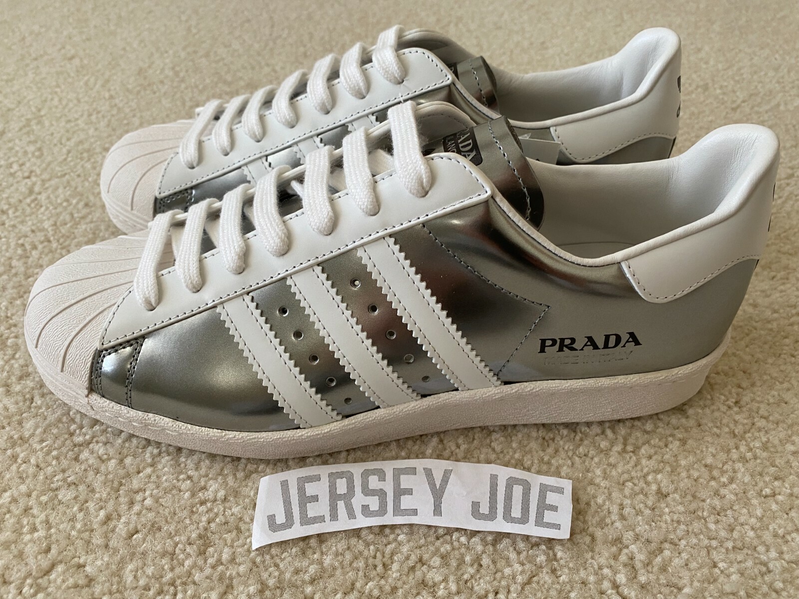 Prada for Adidas Superstar sneakers Silver Metallic size US Prada for Adidas Superstar sneakers Silver Metallic size US