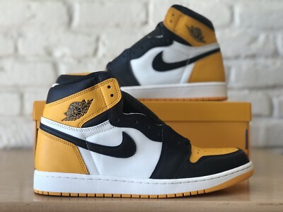Nike Air Jordan 1 Retro High OG Taxi Yellow Toe Men Size 12.5 555088-711 New